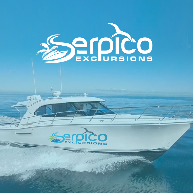 Logo pour entreprise d'excursion bateau "Serpico Excursions" en guadeloupe.